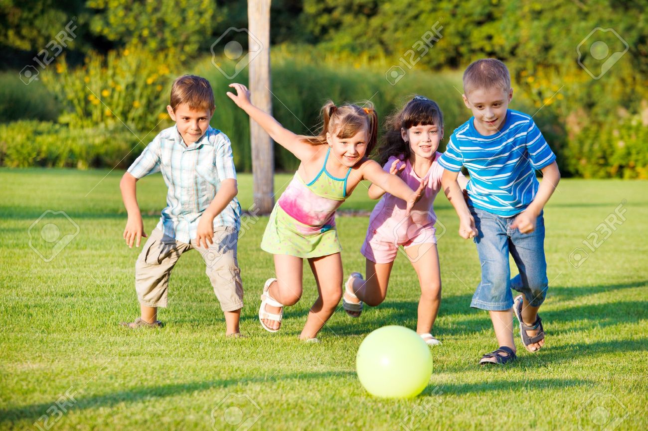 Boys playing football